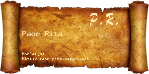 Paor Rita névjegykártya